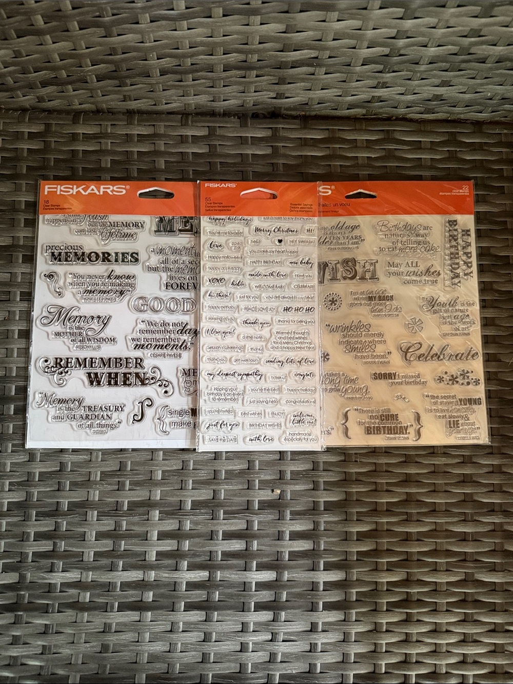 Fiskars Clear Stamps Lot of 3 NEW